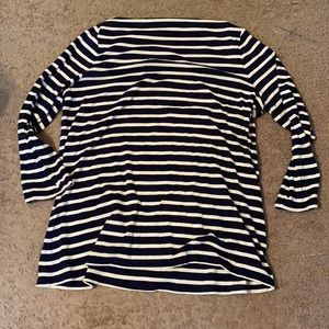 Old Navy Navy and White Stripe Boatneck Shirt XXL